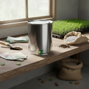 Cylindrical Metal <b>tin</b> container 1 Liter Agricultural Container 99mm x 128mm - Product Image 3