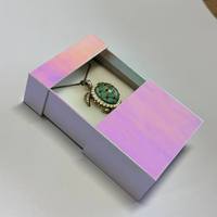 Boîtes à fleurs en forme de tiroir en papier artistique gaufré couleur arc-en-ciel avec paillettes bronzées, motifs exotiques, boîtes cadeaux personnalisables, magnétiques