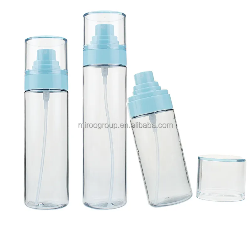 PETG transparent 80ml, 100ml, 120ml bouteille de pulvérisation de brouillard fin cosmétique bouteille de pulvérisation d'eau de cheveux faciaux en plastique