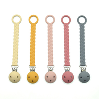 Attache-tétine promotionnelle de qualité alimentaire Clips de tétine en silicone pour bébé Attache-tétine à chaîne