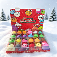 Calendrier de l'Avent de Noël : Ensemble de jouets à extruder, 24 jouets de décompression aléatoires, Cadeaux promotionnels surprise.