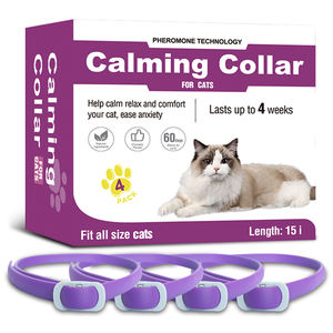 <span class=keywords><strong>Collar</strong></span> calmante de gato de Material PVC de 4 piezas al por mayor para gato <span class=keywords><strong>Collar</strong></span> impermeable de longitud ajustable Material suave de alta calidad - Product Image 1