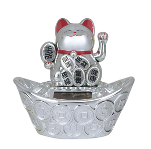 Chat japonais <span class=keywords><strong>Maneki</strong></span> <span class=keywords><strong>Neko</strong></span> Fortune chat porte-bonheur à énergie solaire couleur blanche - Product Image 3