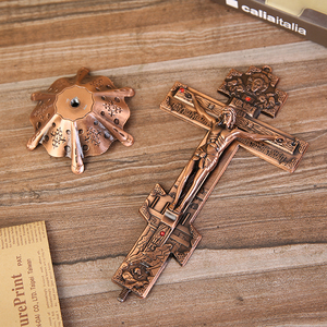 Grande Chiesa Reliquie Figurine Crocifisso Gesù Cristo Sul Supporto A Parete Croce <span class=keywords><strong>Antico</strong></span> Altare Religioso Casa Cappella Decorazione - Product Image 5