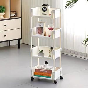Portable <b>Storage</b> Rack Trolley 5 Tier With Casters Multi Purpose Home Organizer For Kitchen Living Room Bedroom - Product Image 1