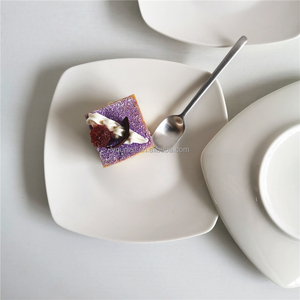 Plato De Porcelana Blanca Vajillas De Porcelana Cuadrada Platos Cuadrados - Product Image 3