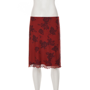 Falda midi ligera y transpirable con estampado digital para mujer, elegante y casual para oficina, falda elegante para mujer - Product Image 6