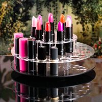 Organisateur de rouges à lèvres acrylique rotatif clair rond Lucite Lippie affichage brillant à lèvres support cosmétique