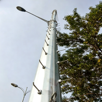 Tour monopôle télécom personnalisée en acier galvanisé Q235B résistant au vent, 30M-50M, durée de vie de 30 ans, certifiée ISO9001