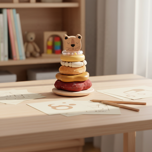 Giocattoli Impilabili in Legno Ecologici StarQmi per Bambini 0-24 Mesi, Giochi Educativi Montessori per l'Apprendimento Precoce - Product Image 3