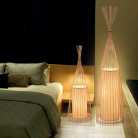 Lampe de sol en bambou rétro japonaise, design créatif, lampes LED sur pied pour salon, salon de thé, restaurant, éclairage d'angle en rotin