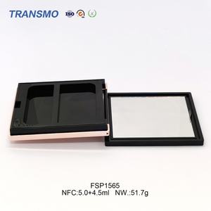 Boîtes de poudre cosmétiques vides en plastique 5.0+4.5ml en gros, emballages de fard à joues, palettes de fards à paupières 2 compartiments pour parfum - Product Image 5