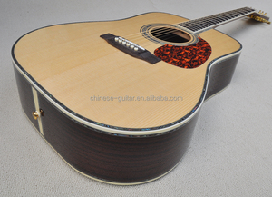 Flyoung Natural Wood Color 41 Inch Acoustic Guitar D45 Model <b>Top</b> Solid Classical Guitar - Product Image 3