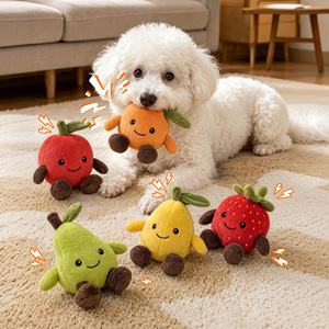 Eco-friendly Cotton Stuffed Durable Fruit Squeaky Pet Dog <strong>Chew</strong> Plush Toys Pet Toys for Dog <strong>Chew</strong> Toys Aggressive Chewers - Product Image 2
