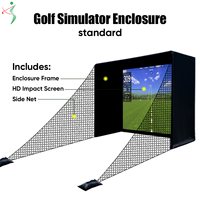 Tente de Tir pour Projecteur de Simulateur de Golf Facile à Assembler, Cage d'Entraînement de Golf, Enceinte de Simulateur de Golf Intérieur avec Écran d'Impact HD