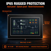 Monitor Industrial Integrado de 7 Pulgadas, IP65, 1024x600 TFT, 500cd/m2, DC12-36V, VGA, HDMI, DP, Táctil, HMI, PLC, Gabinete, Amplio Rango de Temperatura, OEM
