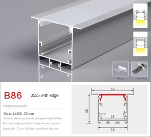 Profilé LED encastré ultra-fin 8*9mm T6, blanc chaud 3500K, dimmable, pour bande LED 3mm/4mm/5mm, montage en surface, aluminium - Product Image 5