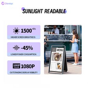 Écran de réflexion de la lumière du soleil puissance de la batterie solaire A Board poids Portable publicité extérieure LCD affichage de chiffres extérieur - Product Image 4