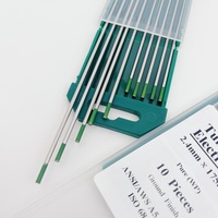 Electrodos de Tungsteno WP Green Tip de 1.6mm/2.4mm/3.2mm/150mm/175mm para Soldadura TIG, AWS A5.12 EWP AC 15-250A para Aluminio/Magnesio
