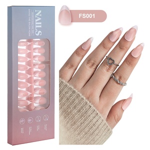 Uñas Postizas para Mujer, 150 Piezas, Estilo Francés, Acrílicas, Cuadradas, Almendradas, Stiletto, Diseño de Superficie Brillante - Product Image 1