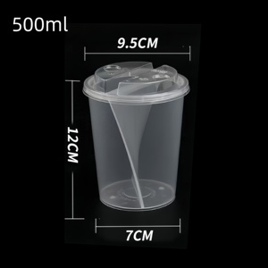 Tapa <span class=keywords><strong>para</strong></span> Vaso de Plástico Desechable de 2 Compartimentos, 90 mm, Diseño de Pared Simple, 500 ml/700 ml, Transparente, <span class=keywords><strong>para</strong></span> Café, Té, <span class=keywords><strong>Vodka</strong></span> - Product Image 5