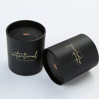 Groothandelsprijs Matglas Amber Bruin Koekjes Houten Pit Home Quality Geurende Kaars