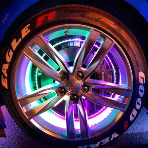 Lumières de jantes de roue réglables de 135 cm (16 pouces) à double rangée RGB, effet de poursuite de couleur de rêve, IP68, contrôle par application, éclairage LED RGB à poursuite de couleur pour jantes de roue - Product Image 4