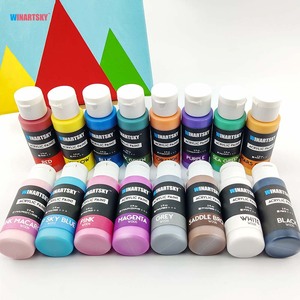 Bộ Sơn Acrylic 16 Màu Chất Lượng Cao (Mỗi Loại 2 Floz/60Ml), Sơn Thủ Công Không Độc Hại Với 3 Cọ Vẽ Thủ Công Tự Làm - Product Image 1