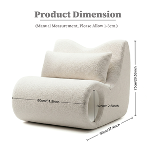 Sillón Individual sin Brazos, Tipo Caterpillar, con Tapizado de <span class=keywords><strong>Sherpa</strong></span> y Espuma Compresiva, Envasado al Vacío, sin Estructura - Product Image 6
