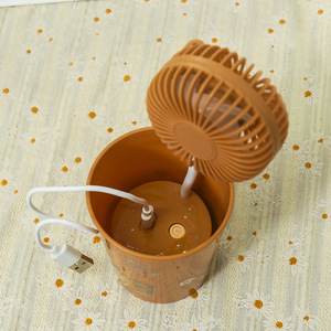 HiHello Cartoon Milk Tea Cup Fan With Adjustable Straw Handheld Rechargeable <b>Battery</b> <b>Operated</b> Portable Desk Fan - Product Image 4