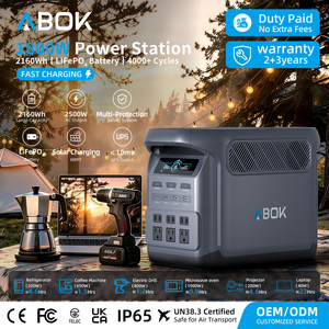 Ventes directes d'usine ABOK, stations d'alimentation solaire Lifepo4 1800W, générateur solaire portable, <span class=keywords><strong>batterie</strong></span>, port PD 140W pour la maison, le <span class=keywords><strong>camping</strong></span>-<span class=keywords><strong>car</strong></span>, le <span class=keywords><strong>camping</strong></span> - Product Image 1