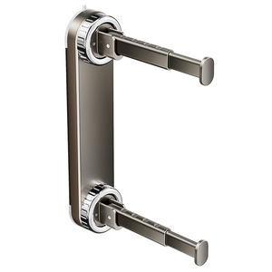 Barra telescópica de doble barra con ventosa fuerte para colgar ropa, organizador de ropa para el hogar y dormitorio, montado en la pared. - Product Image 1