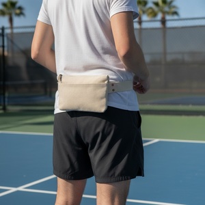Pochette ceinture Pickleball en mélange de chanvre 10oz non teinte avec logo personnalisé, sac banane de tennis en gros - Product Image 3