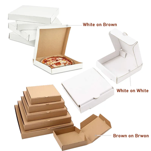 Großhandel Bulk Wellpappe Wieder verwendbare Kraft Plain Brown White Pizza <span class=keywords><strong>Box</strong></span> Individuell bedruckte Pizza-Verpackungs boxen zum Mitnehmen - Product Image 1