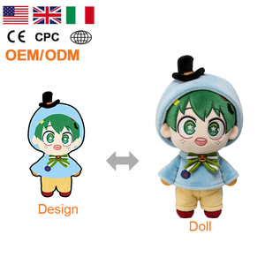 Muñeco de Peluche Personalizado con Imagen de Personaje de Anime o Videojuego, Diseño de Niño con Cabello Extravagante, Relleno de Algodón PP - Product Image 1