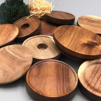 Couvercles de bocaux en bois d'acacia avec joint hermétique en silicone Couvercles de bocaux Mason à bouche régulière Bouchons de bouteilles et fermetures