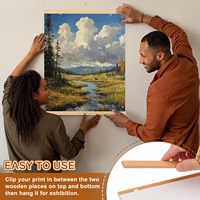 Cadre magnétique pour affiche, cadre magnétique en bois, supports d'accrochage pour photos, images, œuvres d'art, cartes, marron