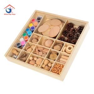 Shine Pep, Juego de Construcción de Madera Creativo para Pintar con Graffiti, Color Madera Natural, Hecho a Mano, para Niños de 3 a 6 Años, Juguetes Educativos - Product Image 1