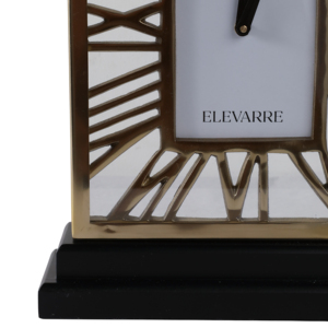 Elegante Orologio da Tavolo Rettangolare Moderno in Metallo e Vetro con Numeri Romani per Casa e Ufficio - Product Image 5