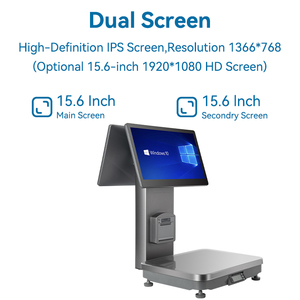 Ai nhận dạng trọng lượng Quy mô tiền mặt đăng ký 15.6 inch Màn hình kép POS quy mô cho siêu thị bán lẻ - Product Image 2