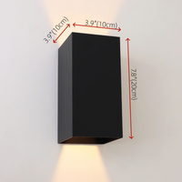 Applique murale LED verticale rectangulaire en aluminium IP65 étanche, noir mat et blanc, pour extérieur, vente en gros en ligne