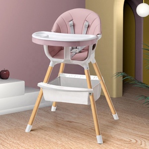 Chaise haute pour bébé en bois et plastique, réglable en <span class=keywords><strong>hauteur</strong></span>, nouveau design, prix d'usine - Product Image 6