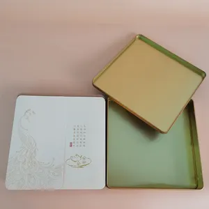China Supplier Insert Lid Airtight Function Gold Square Tea Canister Can Storage Box Metal Tin Box