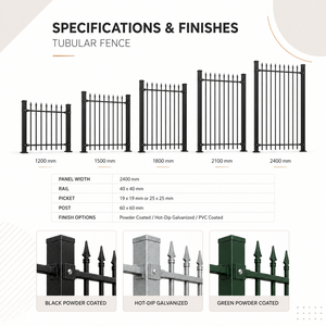 Eco-Friendly 6 Feet Easily Assembled Tubular Steel Powder Coated Security Fence Panel for <strong>Home</strong> &amp; Outdoor Use - Product Image 2
