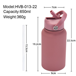 2026 New 650ml Sports <strong>Water</strong> <strong>Bottle</strong> Portable Handle Straw Cup American-Style Wide-Opening Customizable <strong>Carrying</strong> <strong>Strap</strong> - Product Image 5