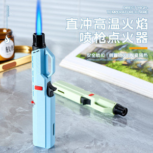 Briquet à gaz rechargeable portable, torche <span class=keywords><strong>de</strong></span> <span class=keywords><strong>cuisine</strong></span> coupe-vent pour la cuisson et l'utilisation en extérieur, couleur noire F166 - Product Image 4