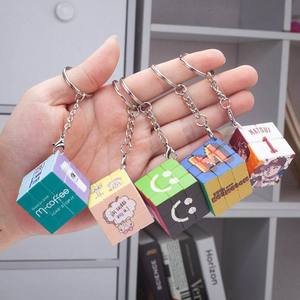 Venta al por mayor personalizado 3x3 Mini cubo mágico llavero <span class=keywords><strong>de</strong></span> juguete 30MM 35MM foto personalizada cubo mágico - Product Image 3