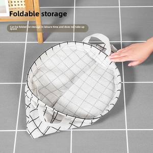 <span class=keywords><strong>Panier</strong></span> à linge rond pliable de grande capacité en coton et lin Organisateur de <span class=keywords><strong>panier</strong></span> à linge pour ranger les vêtements sales - Product Image 4
