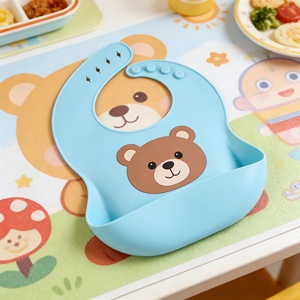 Baberos Ecológicos Ajustables para Bebés, Resistentes al Agua, con Logotipo Personalizado, Diseño de Animales de Dibujos Animados, Libres de BPA, de Silicona, con Forma de Oso - Product Image 6