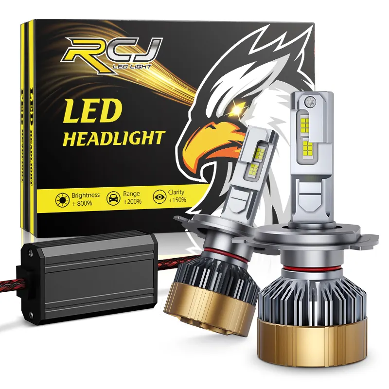 RCJ LED Headlights Super Bright Auto LED Headlight Bulbs Z100 H1 H4 H7 H11 9004 9005 9006 9012 Luces LED Car LED Lights